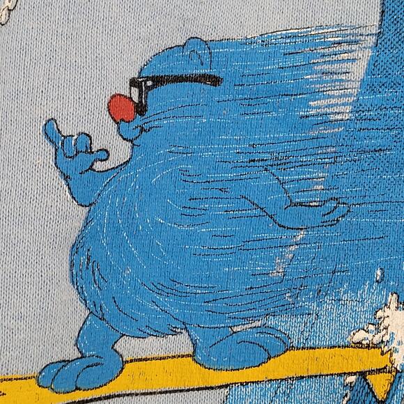 Vintage 1989 Surfer Sweatshirt M/L 21x22 Cropped - Picture 11 of 13